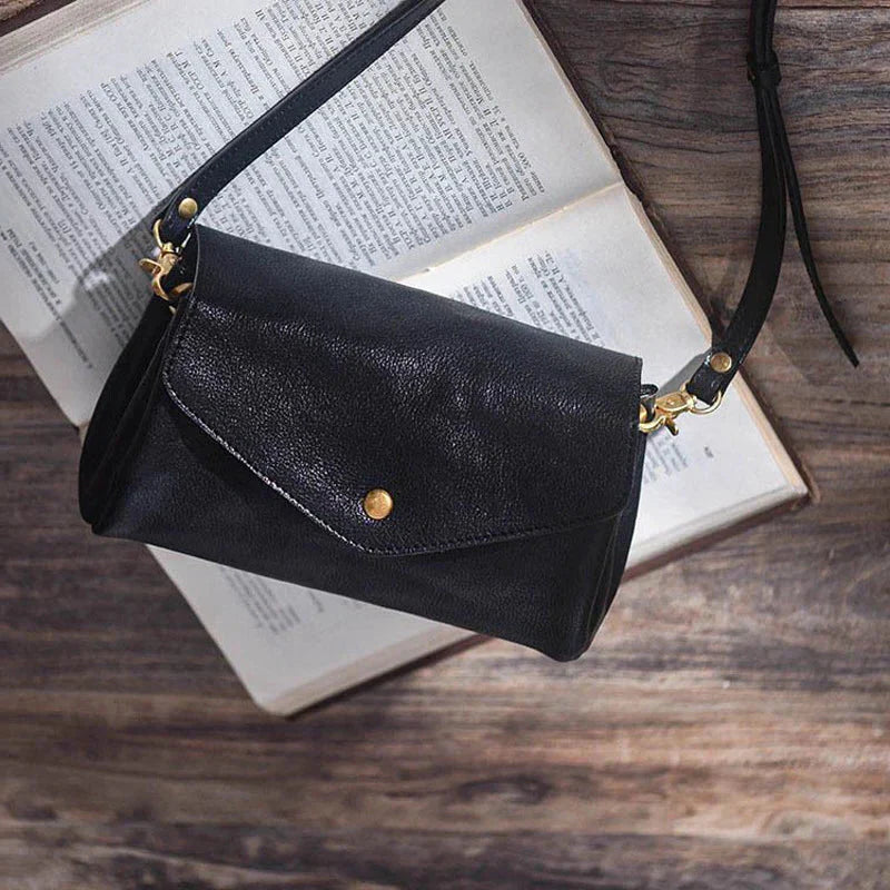 Nuevo bolso de hombro de piel auténtica para mujer