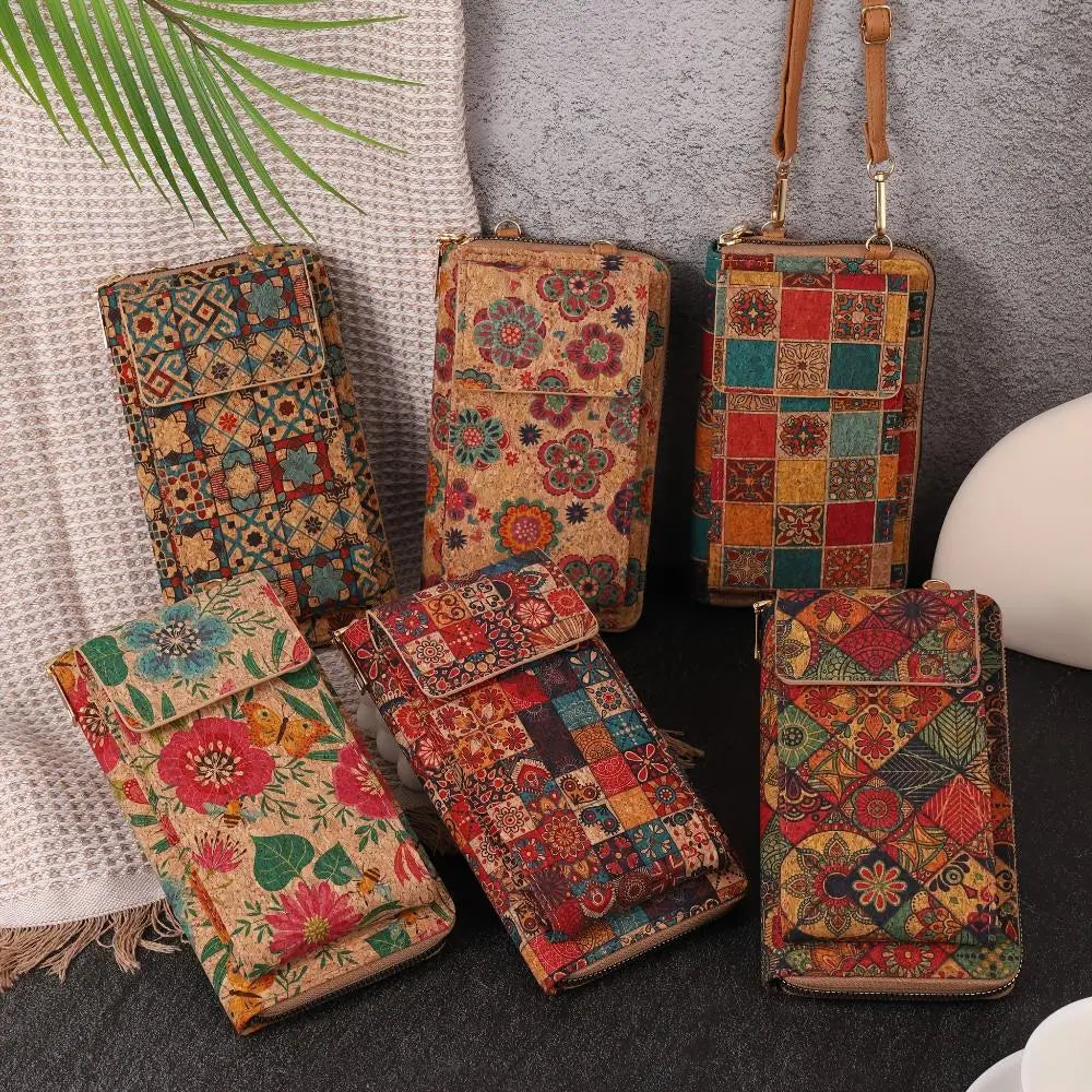 Cartera cruzada floral lila boho