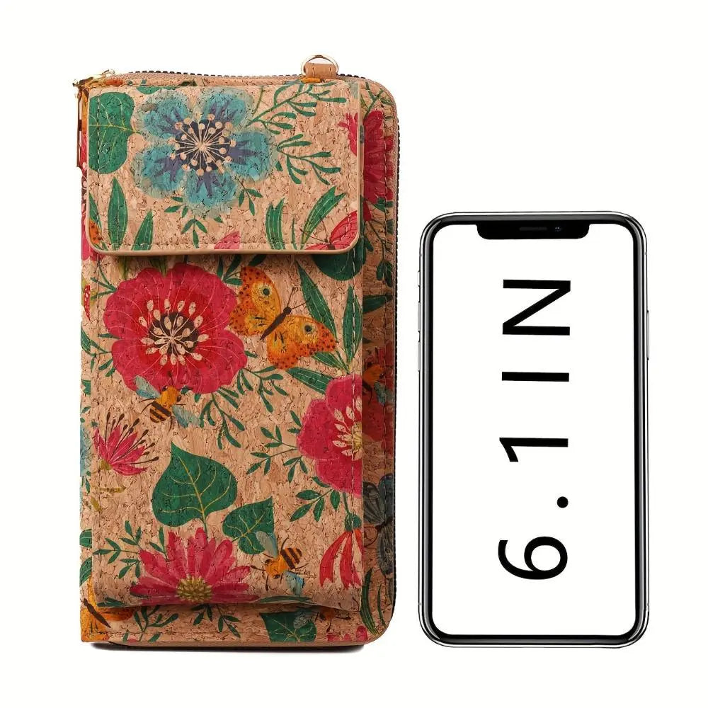 Cartera cruzada floral lila boho