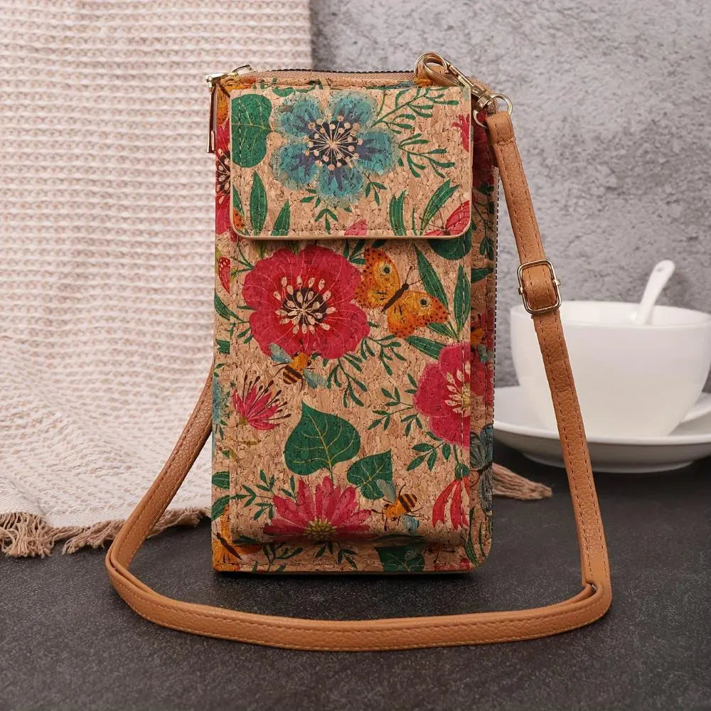 Cartera cruzada floral lila boho