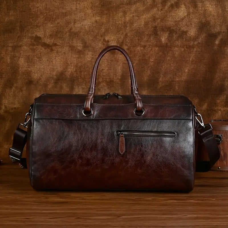 Bolso bandolera retro de piel auténtica para mujer