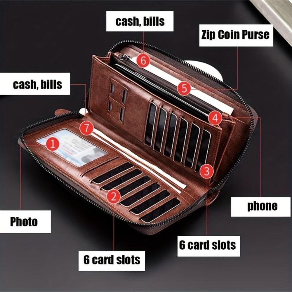 Cartera de mano con cremallera RFID Holden
