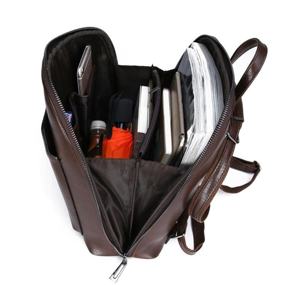 Mochila clásica con doble cremallera: diseño elegante