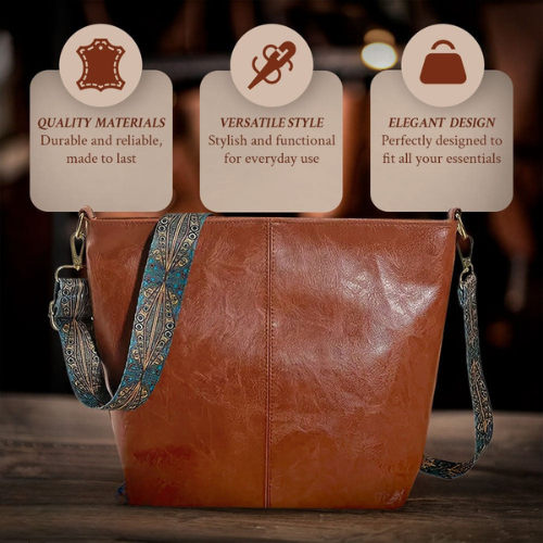 Charm vintage de Chelsey | Bolso de hombro de cuero 