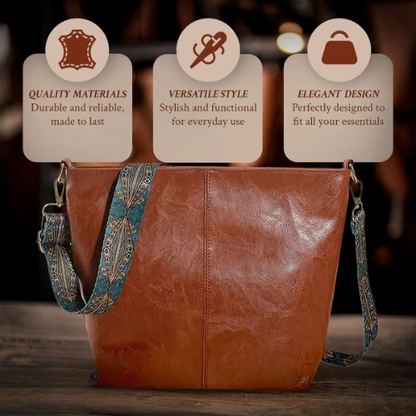 Charm vintage de Chelsey | Bolso de hombro de cuero 
