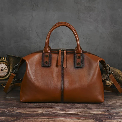 Bolso vintage de piel auténtica para mujer