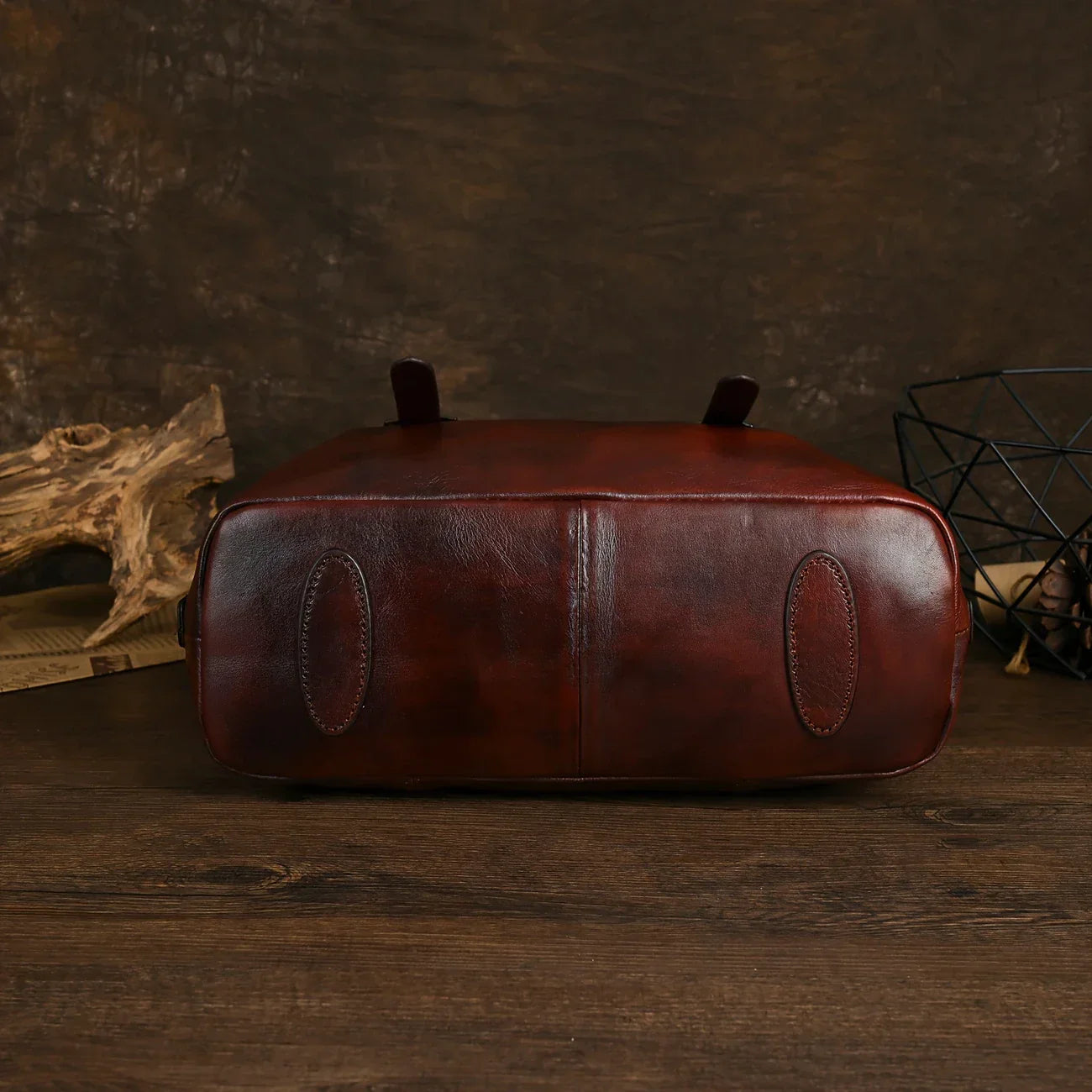 Bolso vintage de piel marrón