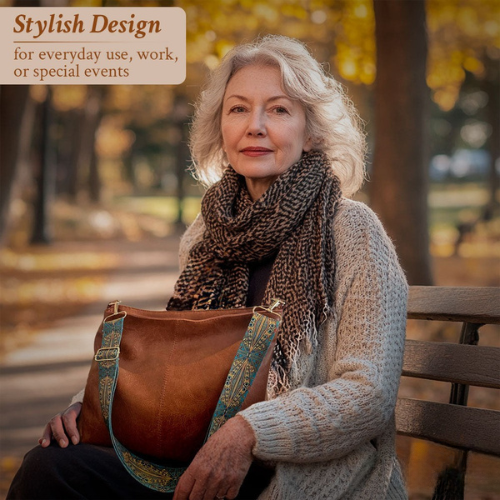Charm vintage de Chelsey | Bolso de hombro de cuero 