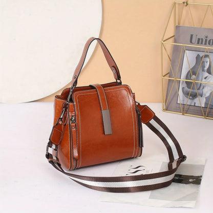 Bolso bandolera de piel auténtica para mujer