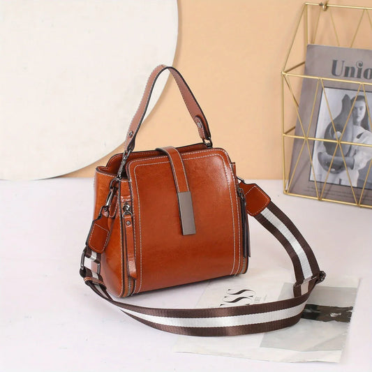 Bolso bandolera de piel auténtica para mujer