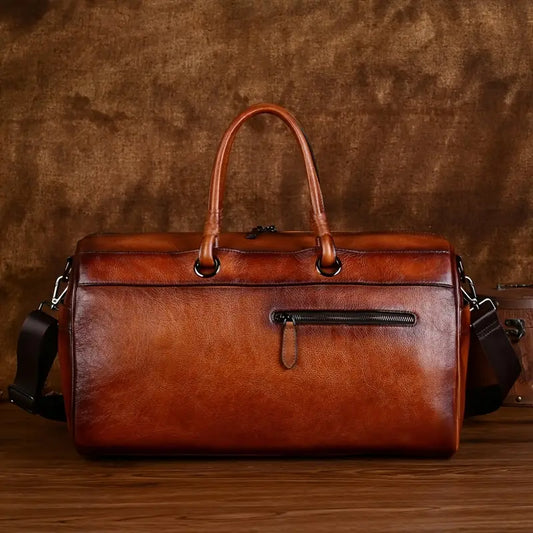 Bolso bandolera retro de piel auténtica para mujer