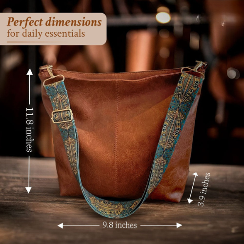 Charm vintage de Chelsey | Bolso de hombro de cuero 