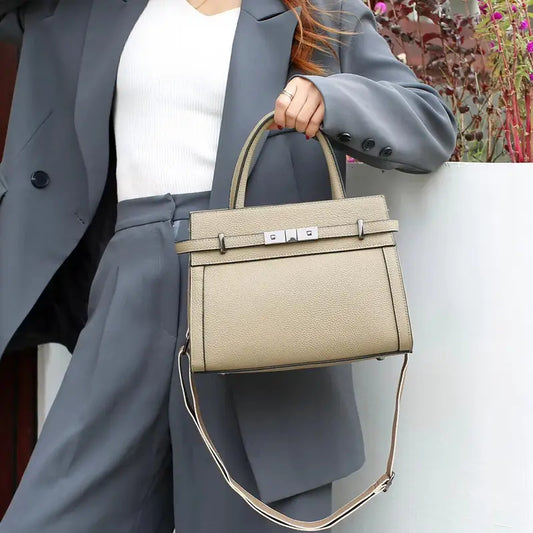 Bolso de mano de cuero para mujer