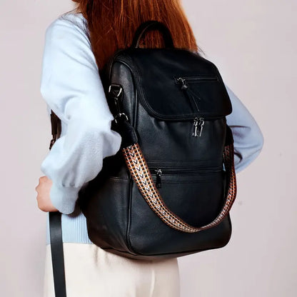 Mochila de cuero para mujer