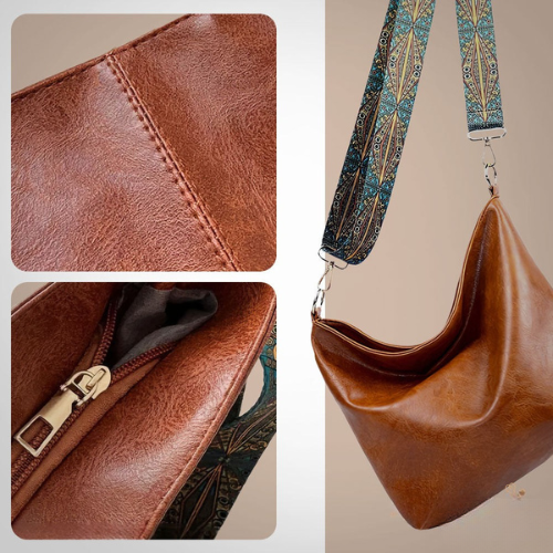 Charm vintage de Chelsey | Bolso de hombro de cuero 
