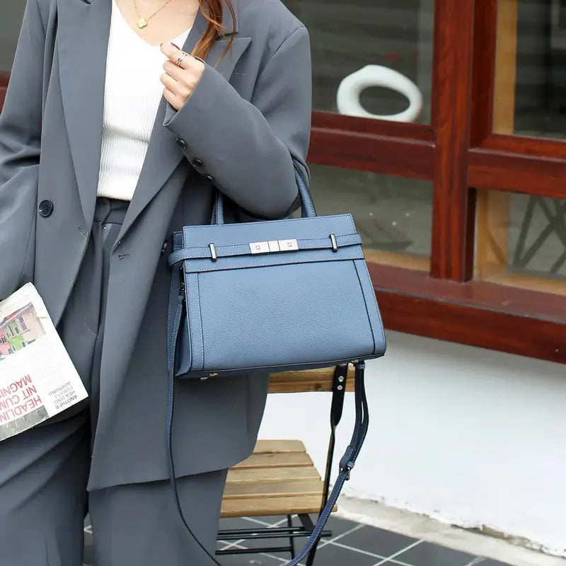 Bolso de mano de cuero para mujer