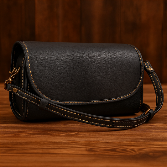 Bolso bandolera de piel auténtica estilo vintage para mujer