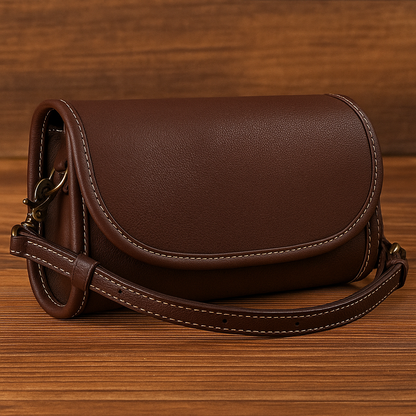 Bolso bandolera de piel auténtica estilo vintage para mujer