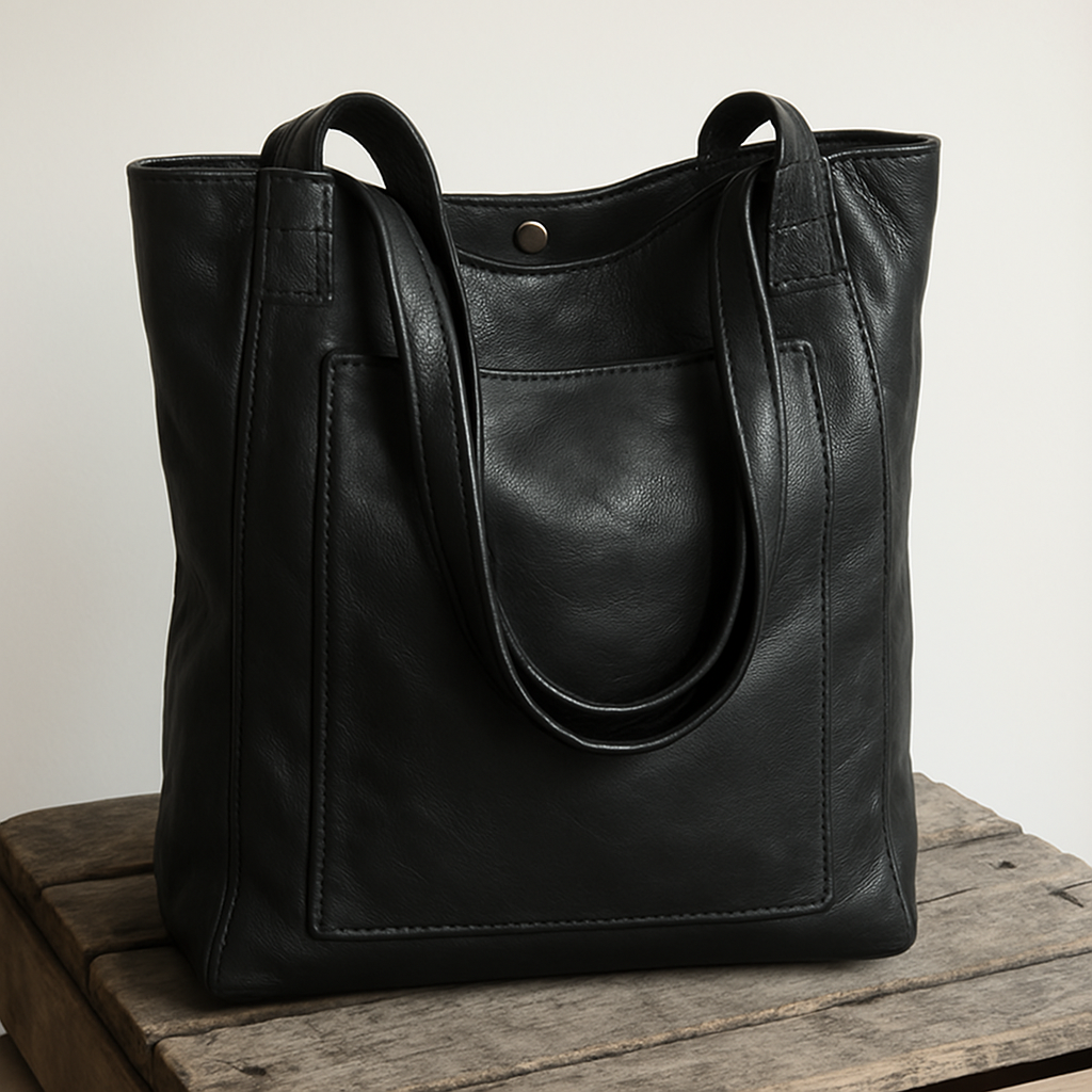 El estilo moderno y chic de Lorena | Bolso de piel con estilo
