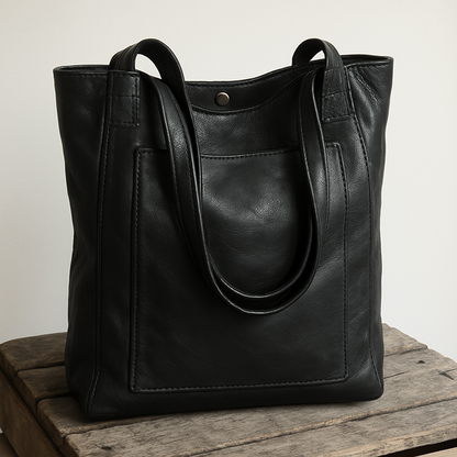 El estilo moderno y chic de Lorena | Bolso de piel con estilo