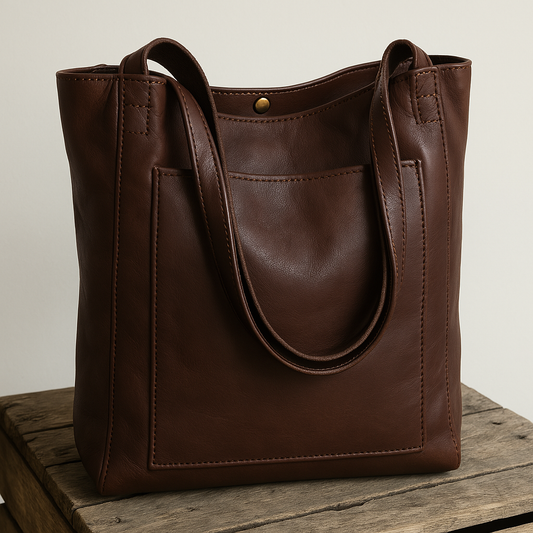 El estilo moderno y chic de Lorena | Bolso de piel con estilo