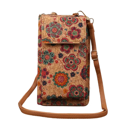 Cartera cruzada floral lila boho