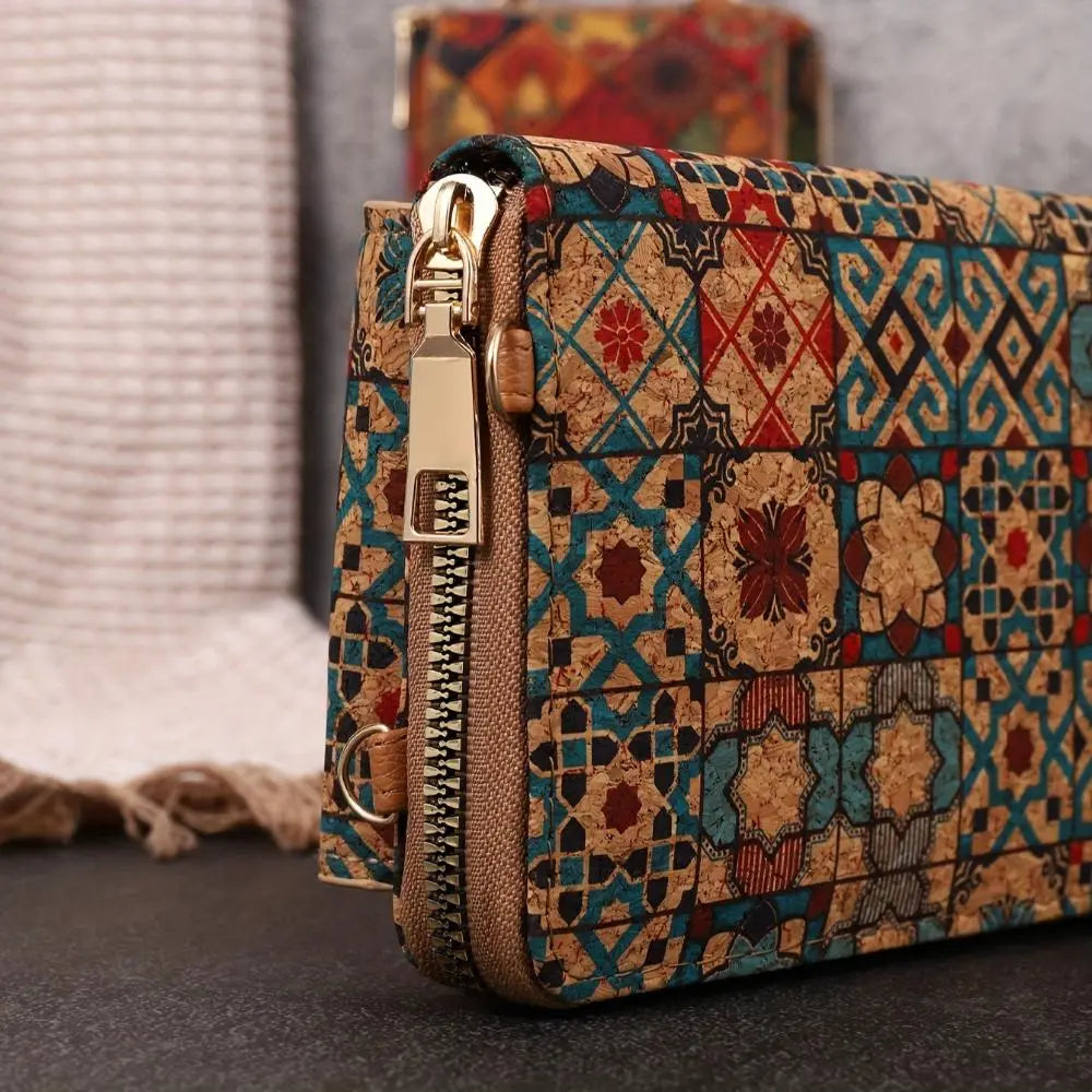 Cartera cruzada floral lila boho