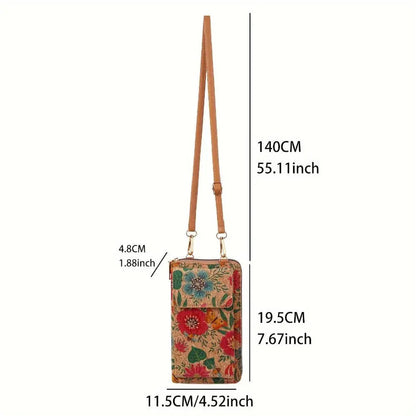 Cartera cruzada floral lila boho