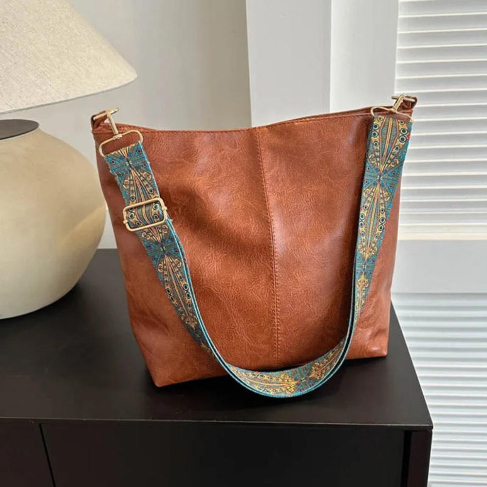 Charm vintage de Chelsey | Bolso de hombro de cuero 
