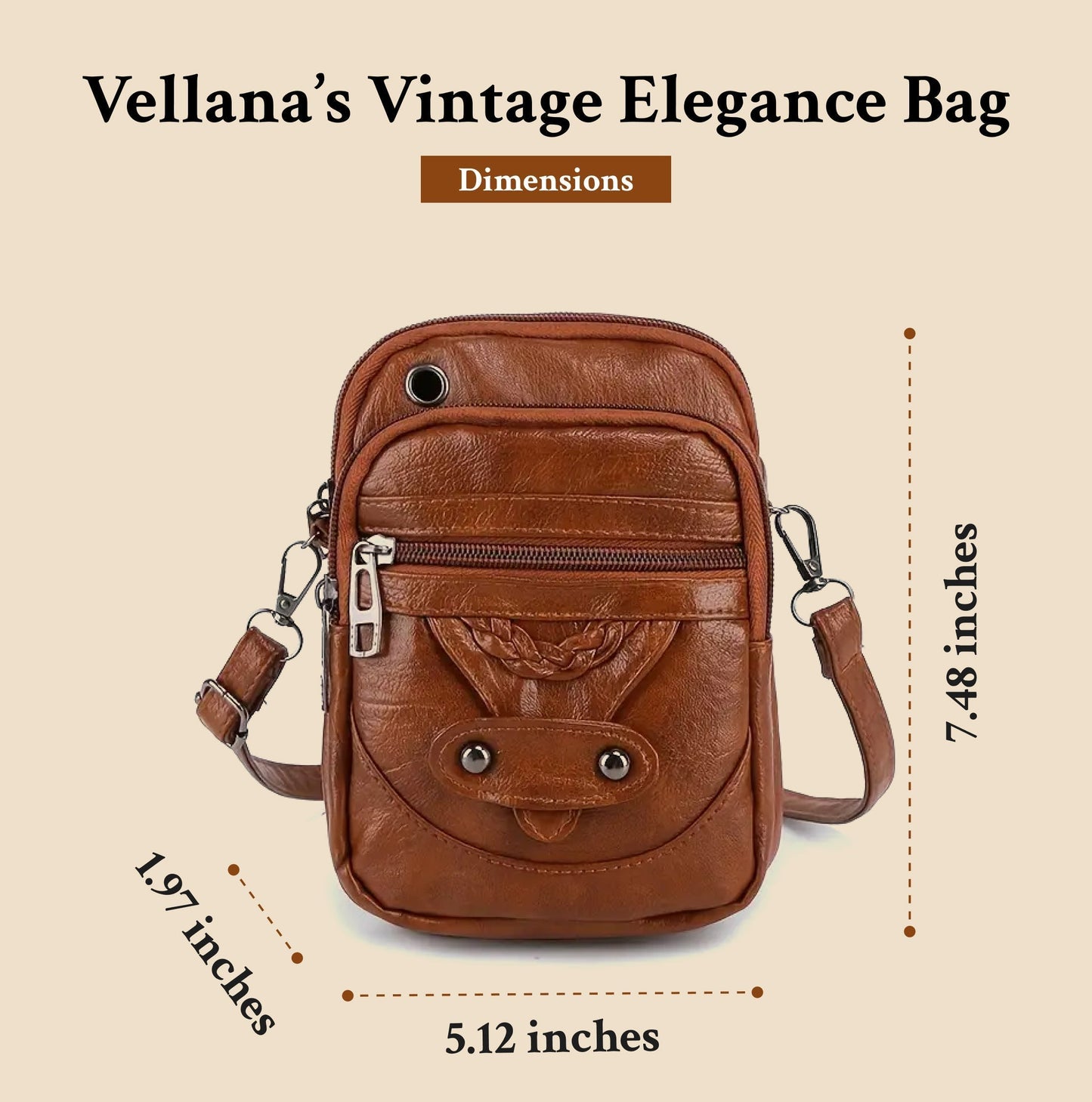 La elegancia vintage de Vellana | Bolso bandolera de cuero