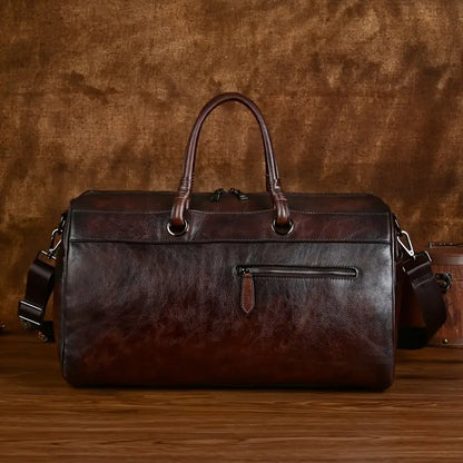Bolso bandolera retro de piel auténtica para mujer