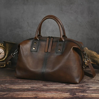 Bolso vintage de piel auténtica para mujer
