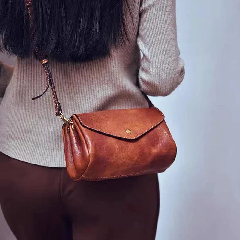 Nuevo bolso de hombro de piel auténtica para mujer