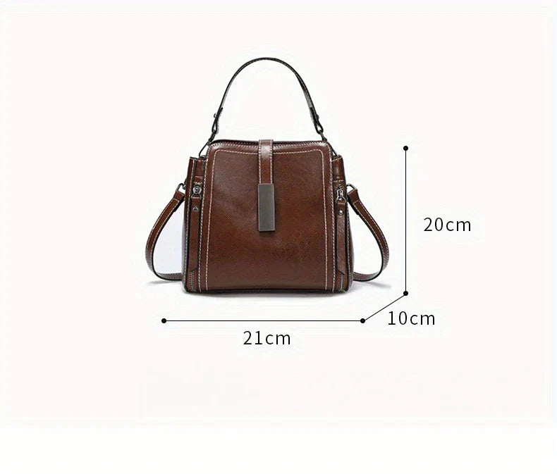 Bolso bandolera de piel auténtica para mujer