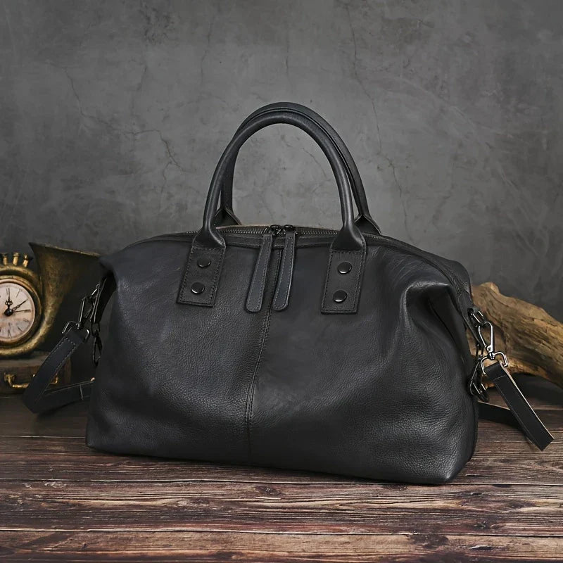 Bolso vintage de piel auténtica para mujer