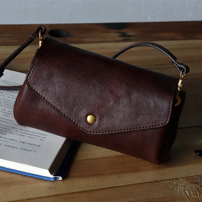 Nuevo bolso de hombro de piel auténtica para mujer