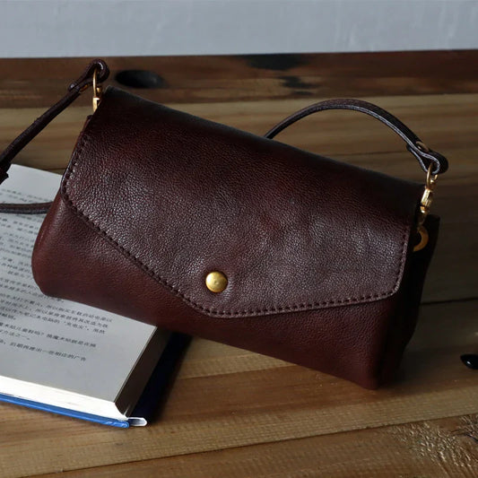 Nuevo bolso de hombro de piel auténtica para mujer